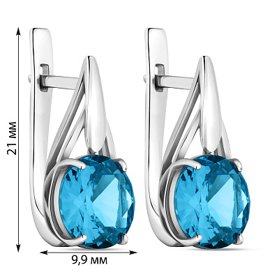 Серьги из серебра с топазом (арт. 7502/603Плсп)