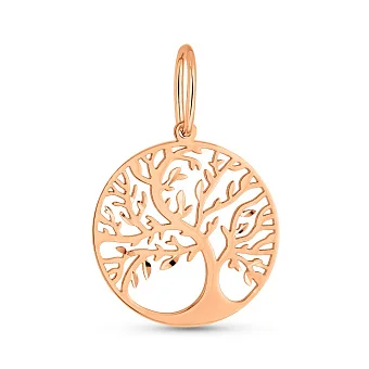 Золотой кулон Дерево жизни без камней (арт. 440897а)