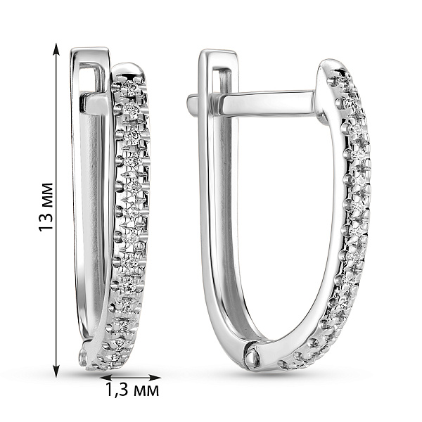 Серьги из белого золота с дорожкой из бриллиантов (арт. С011241010б) – изображение 2