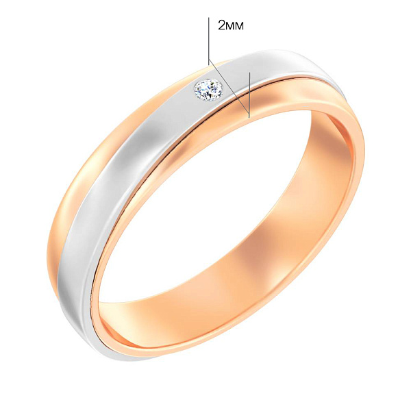 Обручка з золота з діамантом (арт. К239215) – зображення 5