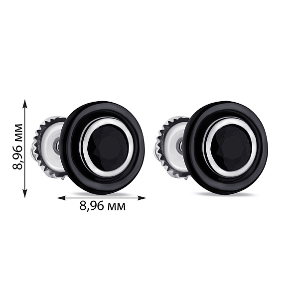 Серебряные серьги с керамикой (арт. 7518/С2ФОК/4007) – изображение 2