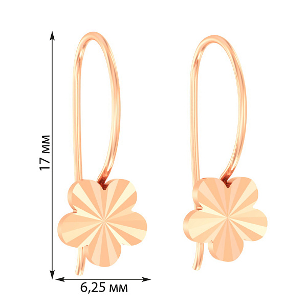 Детские золотые серьги «Цветочки» (арт. 110484) – изображение 2