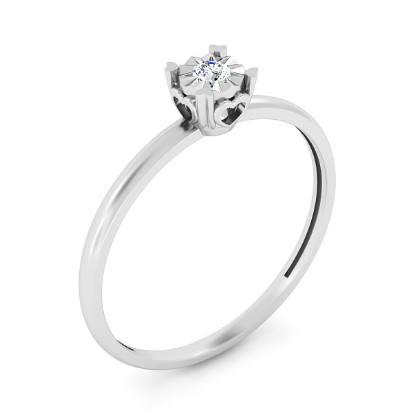 Золотое кольцо с бриллиантом (арт. К011673005б) – изображение 1