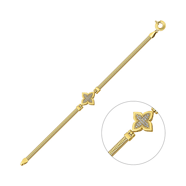 Золотий браслет з фіанітами (арт. 3261263ж) – зображення 1