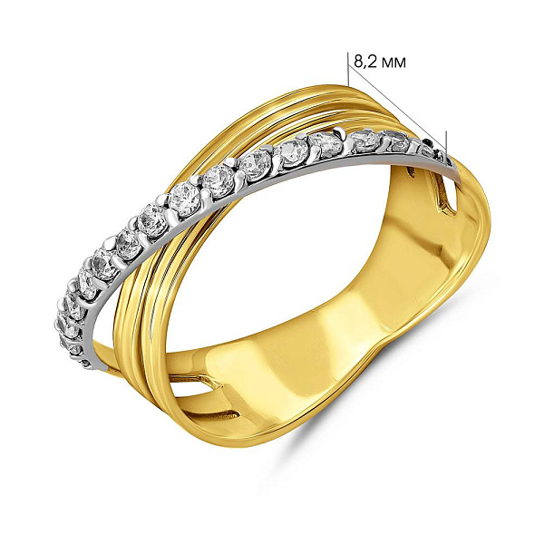 Золотое кольцо с дорожкой из фианитов (арт. 152498ж) – изображение 2