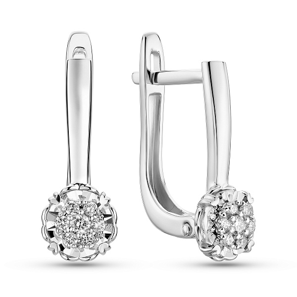 Серьги из белого золота с бриллиантами (арт. С011744010б) – изображение 1