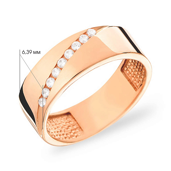 Золотое кольцо с фианитами (арт. 140495) – изображение 2