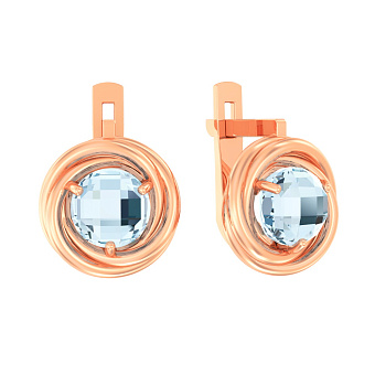 Золотые серьги с топазом  (арт. 110377Пг)