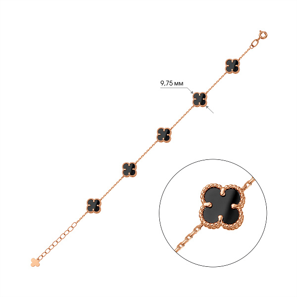 Золотой браслет с ониксом (арт. 341495/8о) – изображение 3
