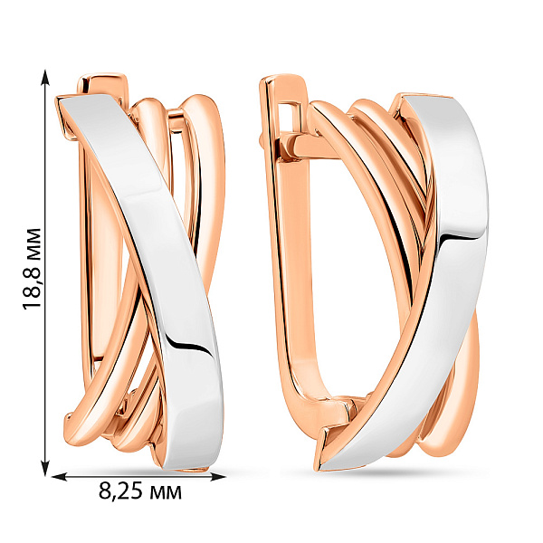 Сережки з комбінованого золота (арт. 108713кб) – зображення 2