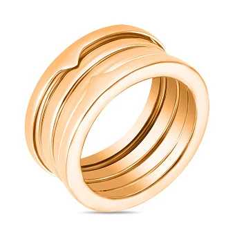 Золота каблучка в червоному кольорі металу (арт. 152365)