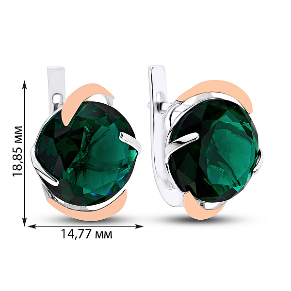 Серебряные серьги с изумрудом (арт. 7202/102Измсп) – изображение 2