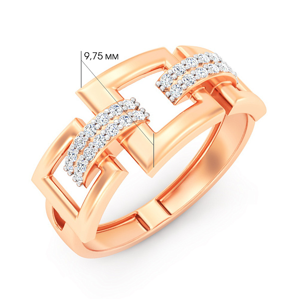 Золота каблучка з фіанітами (арт. 1401168) – зображення 2