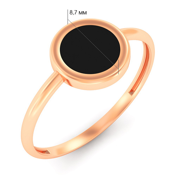 Золота каблучка Лýна з емаллю (арт. 141216еч) – зображення 2