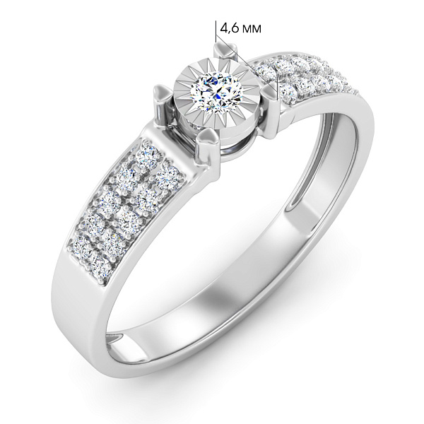 Золота каблучка з діамантами (арт. К011731015б) – зображення 2