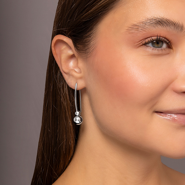 Золотые серьги Шар (арт. 100965/2б) – изображение 4