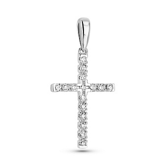 Золотий хрестик з діамантами (арт. П341666005б)