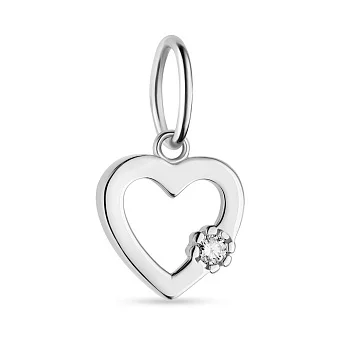 Золотой подвес "Сердце" с фианитом  (арт. 424492б)