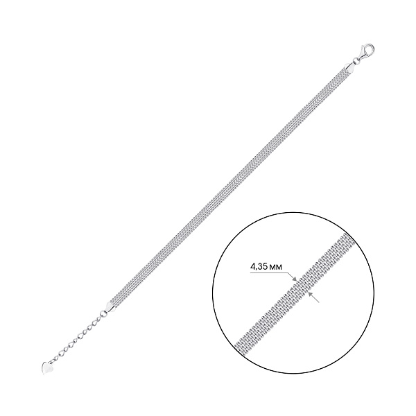 Серебряный браслет без камней (арт. 7509/3081/2) – изображение 2