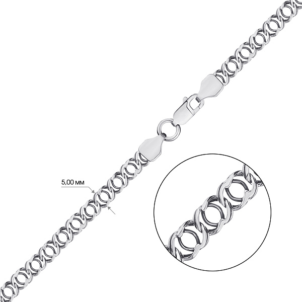 Серебряная цепь плетения Арабский бисмарк (арт. 7908/1044-ч) – изображение 2