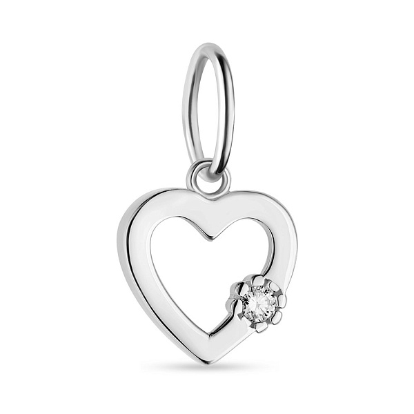 Золотой подвес "Сердце" с фианитом  (арт. 424492б) – изображение 1
