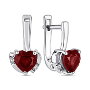 Срібні сережки Серце з рубіном (арт. 7502/2172727Г)