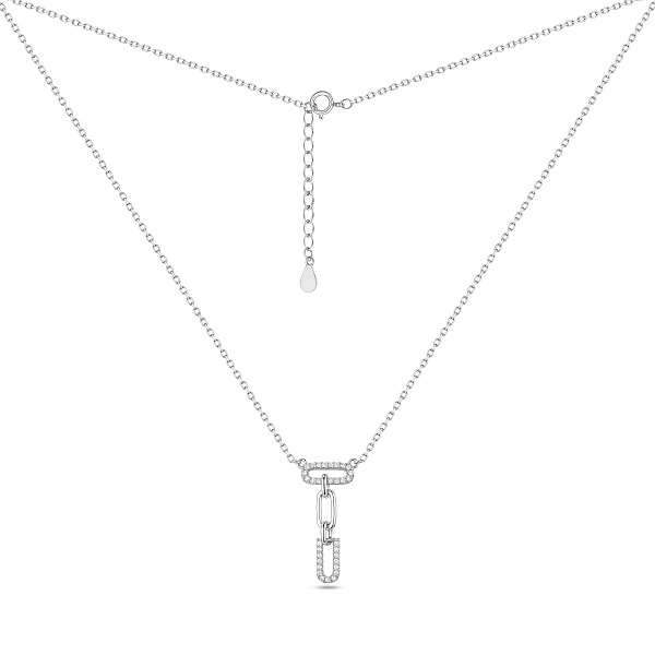 Серебряное колье с подвеской с фианитами (арт. 7507/2659) – изображение 2