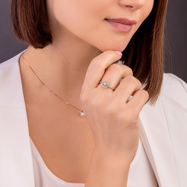 Золотое кольцо с бриллиантами (арт. К011234015) – изображение 3