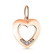 Подвеска Сердце из красного золота с фианитами (арт. 424250)