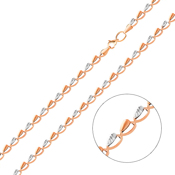 Колье из красного и белого золота без камней (арт. 350058кб) – изображение 1