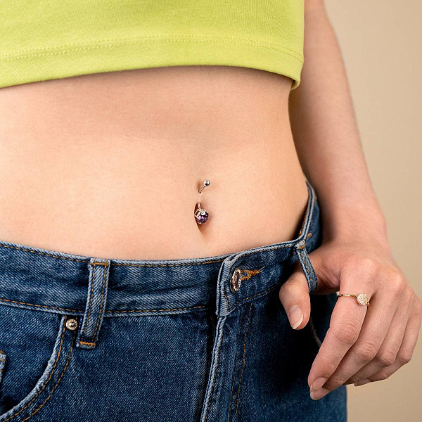 Пирсинг для пупка из серебра (арт. 7512/ПР2ФА/027) – изображение 2