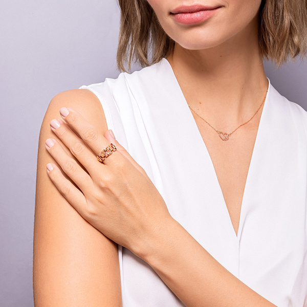 Массивное кольцо Звенья из красного золота (арт. 156299) – изображение 3