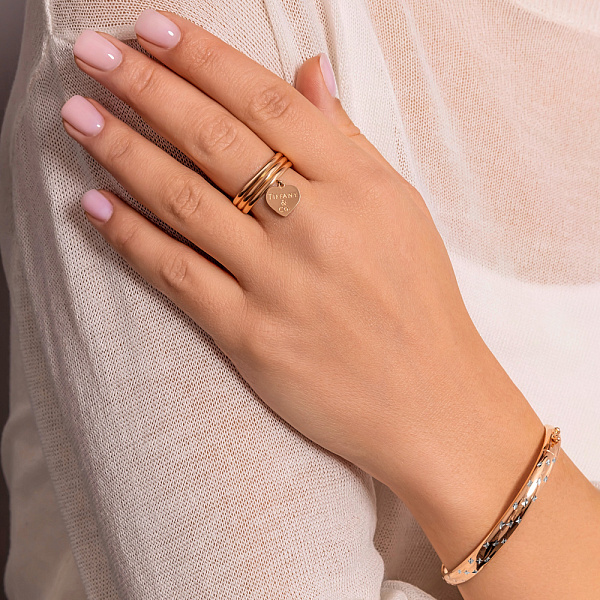 Золотое кольцо с подвеской (арт. 156291) – изображение 3