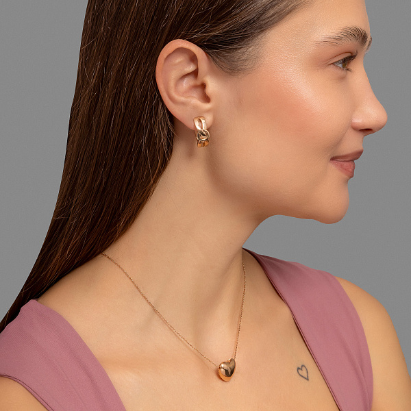 Золотое колье Сердце (арт. 360237) – изображение 4