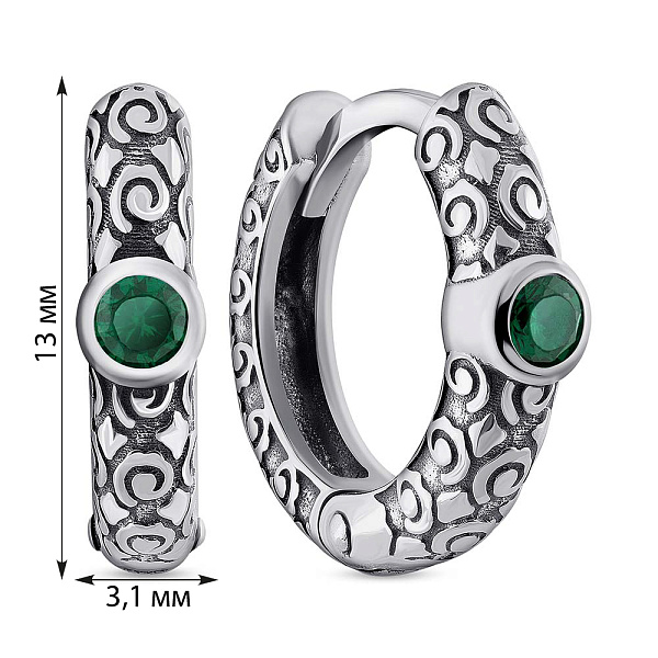 Серебряные серьги-конго с альпинитами (арт. 7902/2407/1аз) – изображение 2