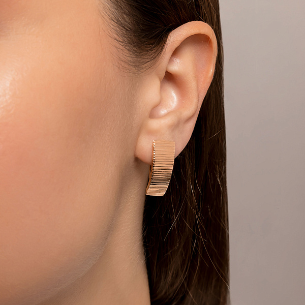 Золотые серьги без камней (арт. 121103) – изображение 4