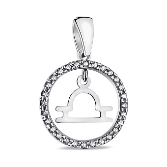 Фото Серебряный кулон Весы (арт. 7503/А054вспю)