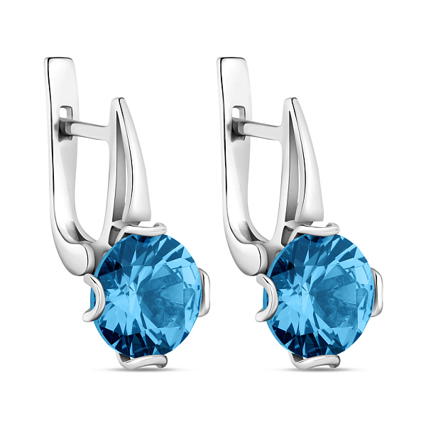 Серебряные серьги с топазом (арт. 7502/605Плсп) – изображение 1