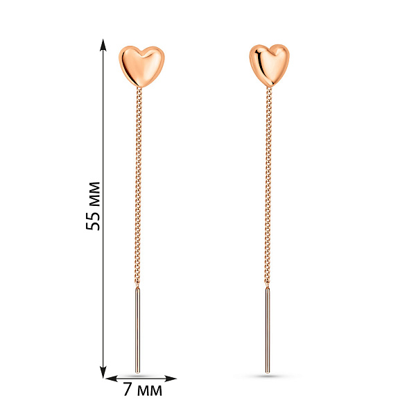 Золотые серьги-протяжки (арт. 109201) – изображение 5
