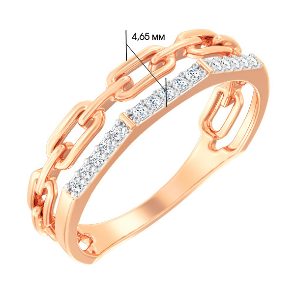 Золотое кольцо с фианитами (арт. 140793) – изображение 4