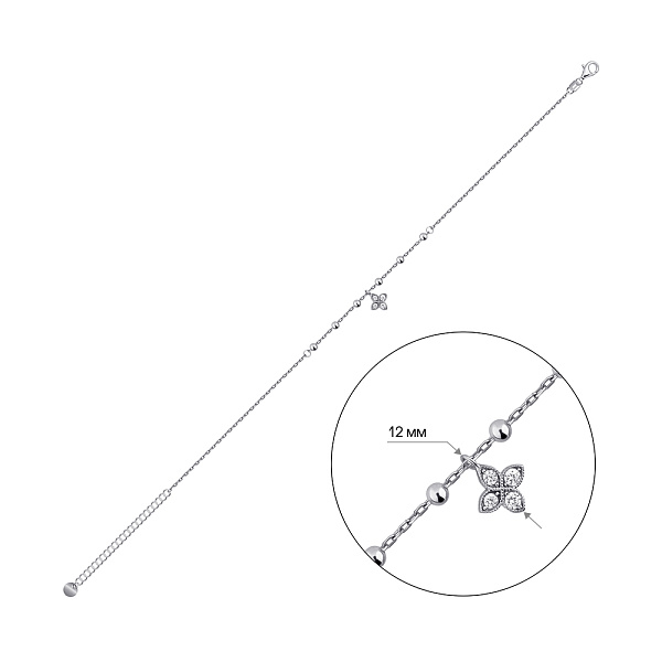 Срібний браслет з фіанітами (арт. 7509/5007) – зображення 2