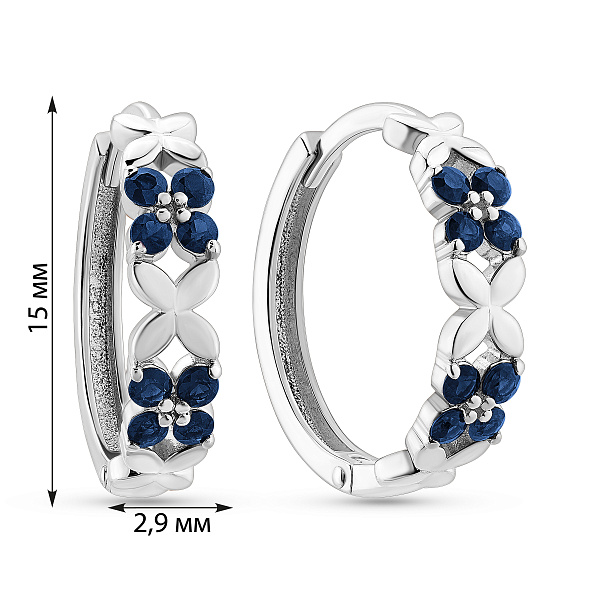 Сережки з білого золота з сапфірами (арт. 111292/1Пбс) – зображення 5