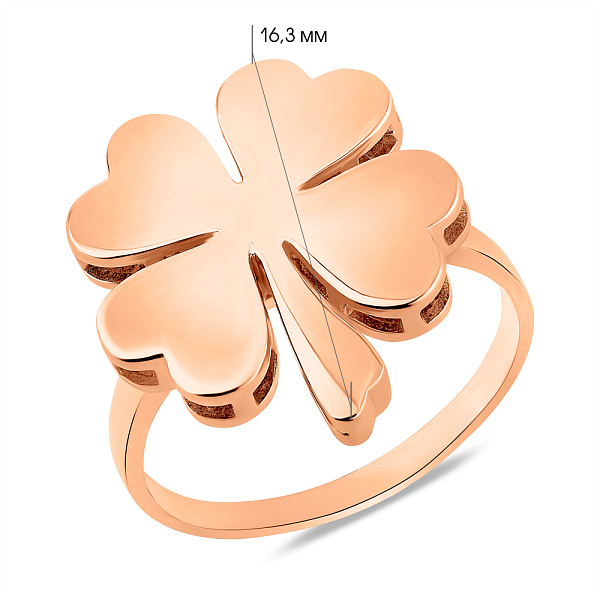 Золотое кольцо Клевер (арт. 156266) – изображение 3