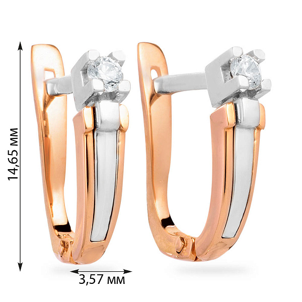 Золоті сережки з фіанітом (арт. 110383бк) – зображення 2