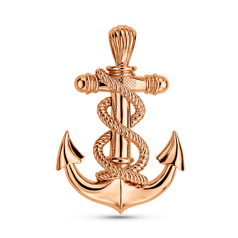 Фото Кулон Якорь из красного золота (арт. 4401062)