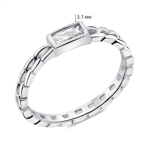 Серебряное кольцо с фианитом (арт. 7501/6435) – изображение 2