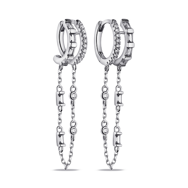 Серебряные серьги с фианитами (арт. 7502/9619/15) – изображение 1