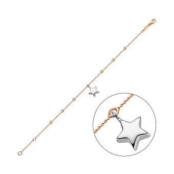 Фото Золотой браслет Звезда с фианитами (арт. 326729кбП1)