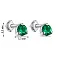 Срібні сережки-пусети зі смарагдом (арт. 7518/557Измсп) – зображення 2