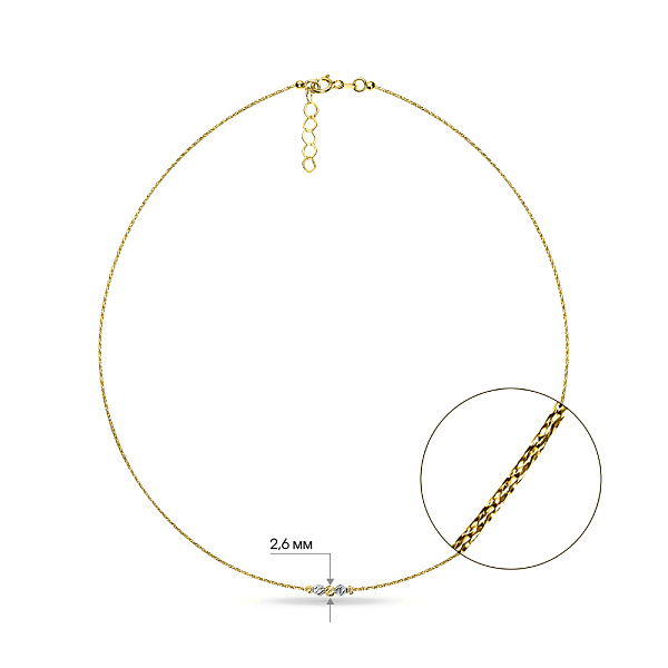 Золоте кольє Orbit (арт. 351991жкб) – зображення 4